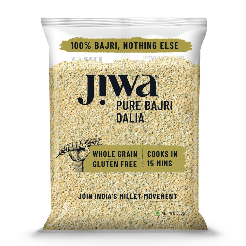 Jiwa Pure Bajri Dalia | Cooks In 15 Minutes | Millet | Broken Pearl Millet Daliya | Gluten Free | 500 g