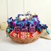 FlowerAura Premium Gift Hamper of Fresh Live 2 Carnation, 3 Blue Flowers & 7 Chocolates In Box Gift For Birthday | Anniversary | Love | Girlfriend's Day | Mothers Day Gift For Mom (Same Day Delivery) view 2