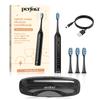Perfora Rechargeable Smart Sonic Electric Toothbrush For Men & Women | Electric Brush With 4 Modes & 60 Day Battery Life | IPX7 Waterproof Sonic Tooth brush with 4 Brush Heads & Travel Case - Black view 1
