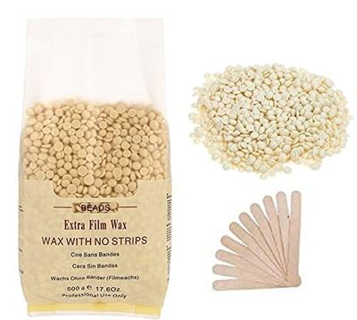 MKSL Hard Beans Wax With Wooden Stick For Full Body Hair Removal Wax (500 G) Multicolor, Women