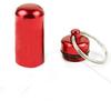 Aluminum Alloy Water-proof Air-tight Pill Fob Pill Case Pill Box Pill Holder with Keychain - Red view 1