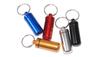 Aluminum Alloy Water-proof Air-tight Pill Fob Pill Case Pill Box Pill Holder with Keychain - Red view 2