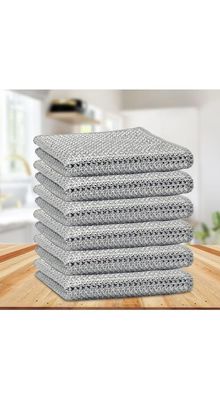 JS Enterpraises - Multipurpose Non-Scratch Stainless Steel Dishwashing Rags - Machine Washable Wire Dishcloths for Dishes, Sinks, and Counters. (PCK of 4)