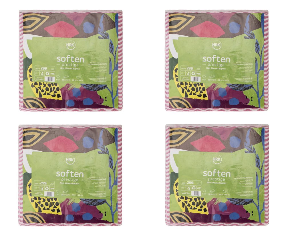 HRK SOFTEN Bamboo Unbleached Kitchen Towel Rolls 2 Ply, Pack of 2 Rolls, 20X20 CM, 200 Sheets, Pure Bamboo Pulp |Soft & Super Absorbent | Food Safe & Chemical Free Tissue Papers (B0DFD2KNN3)