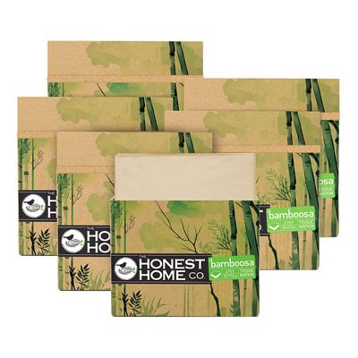Bamboo Napkins by The Honest Home Co. I 2 Ply Bamboo Tissue Paper Napkins | 300 Pulls | 100% Natural | Premium Hard Box | | Pack Of 6 (50 Pulls/Box)