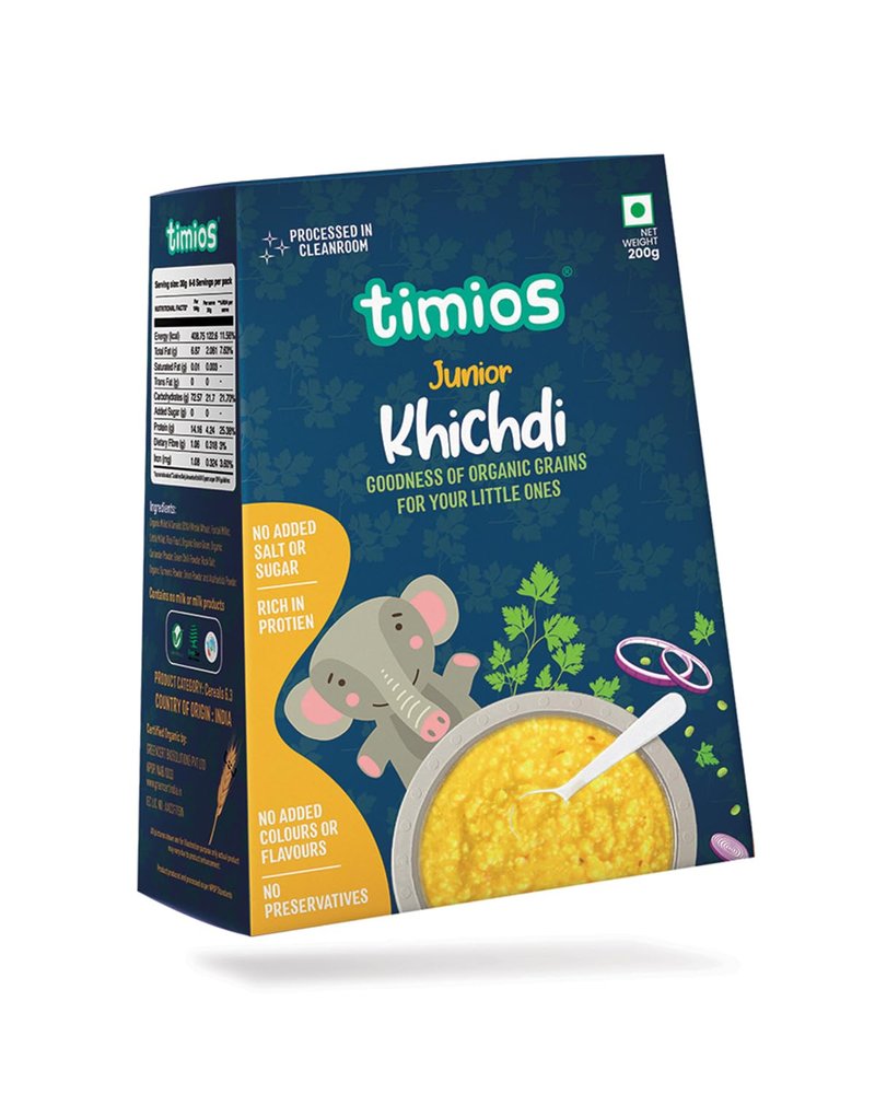 Timios Organic Porridge, Khichdi, Natural Health Mix, Instant Healthy Wholesome Food, Rich In Protein, No Added Sugar, No Salt, 200g