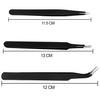 HUNCHA Tweezers for Ingrown Hair Removal, Surgical Grade Medical Tweezers with Sharp Needle Nose Point Tips Ideal Pointed Tweezers for Splinters Tick Removal, Black, Design 0, 00, 2A, 3C, 7, Pack of 5 view 3