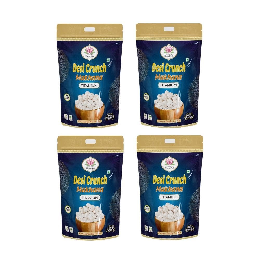 Desi Crunch Makhana Combo | Premium Lotus Seeds | Foxnuts - 250g x 4 (TITANIUM (250 gms x 4))