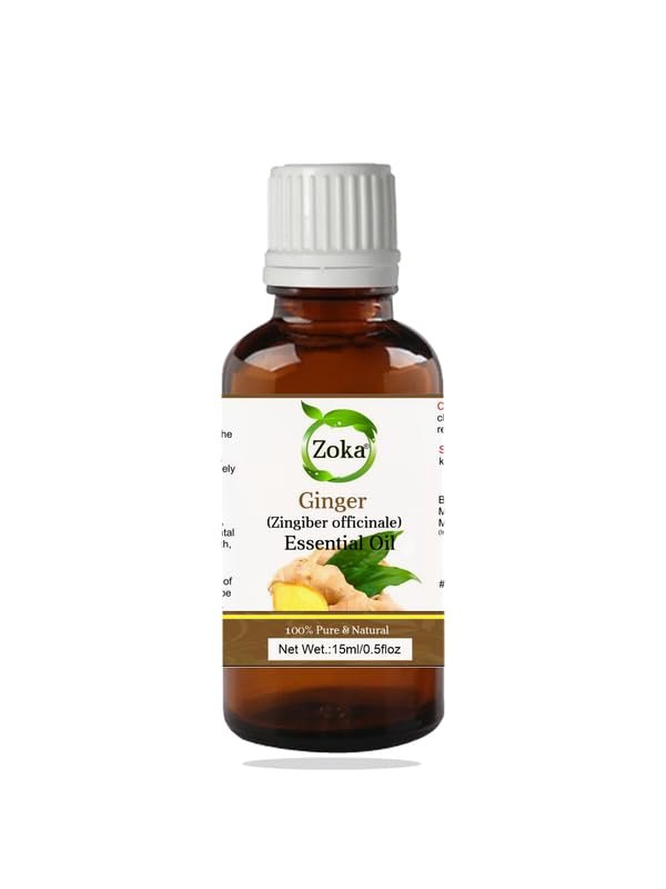 Zoka 100% Pure and Natural (Zingiber officinale) Ginger Essential Oil (15ml)