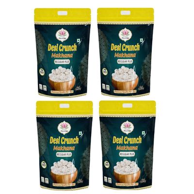 Desi Crunch Makhana Combo | Premium Lotus Seeds | Foxnuts - 250g x 4 (Regular Plus (250 gms x 4))