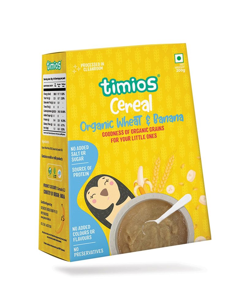 Timios Organic Wheat & Banana Porridge| Healthy and Nutritious|200g