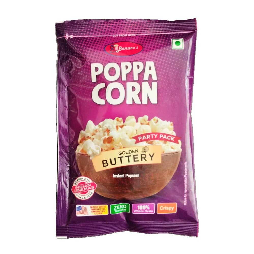 Poppacorn Crispy & Crunchy Instant Popcorn Imported Corns Party Pack Popcorn 350gm (350, Golden Buttery)