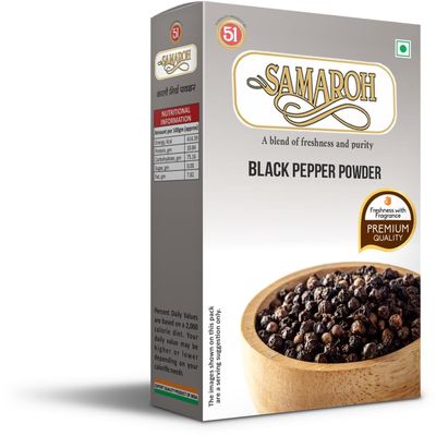Samaroh Black Pepper Powder. 100 grams Pack