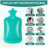 2L Leakproof Hot Water Bottle - Green Rubber Heating Pad for Pain Relief | Reusable Non-Electric Long-Lasting Warm Water Bag (Green color) view 2