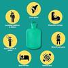 2L Leakproof Hot Water Bottle - Green Rubber Heating Pad for Pain Relief | Reusable Non-Electric Long-Lasting Warm Water Bag (Green color) view 3
