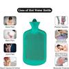 2L Leakproof Hot Water Bottle - Green Rubber Heating Pad for Pain Relief | Reusable Non-Electric Long-Lasting Warm Water Bag (Green color) view 4