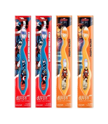 Duvon Plus Marvel Avenger Series toothbrush - Captain America and Iron Man (Pair of 2)