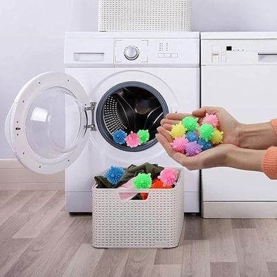 NISHIV Washer Balls,Reusable Tangle-Free Eco-Friendly Laundry Scrubbing Balls,Solid Colorful Laundry Washing Balls Enhance Your Machine Cleaning Power Eco-Friendly Dryer Laundry Ball (10 Pcs)