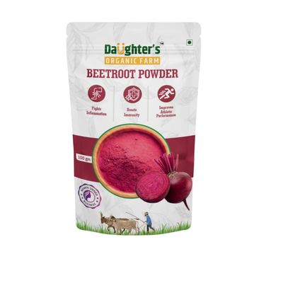Daughters Organic Farm Beetroot Powder 100g | 100 Percent Natural and Pure | Chemical Free and Preservative Free | Ideal for Health Skin and Hair | Farm Fresh Goodness