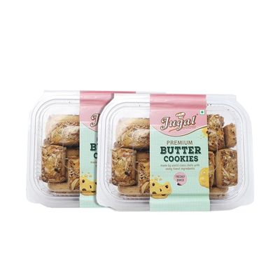 Jugal Bakers Butter Badam Cookies (Pack of 2, 300gm Each) Almond Biscuits, Dry Fruits Cookie, Healthy Evening Tea Time Snacks, Ready to Eat Breakfast, Digestive Biscuit