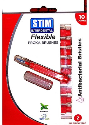 INTERDENTAL FLEXIBLE PROXA BRUSHES ISO 2 NARROW GAP | 10 Pieces(PACK OF 1)