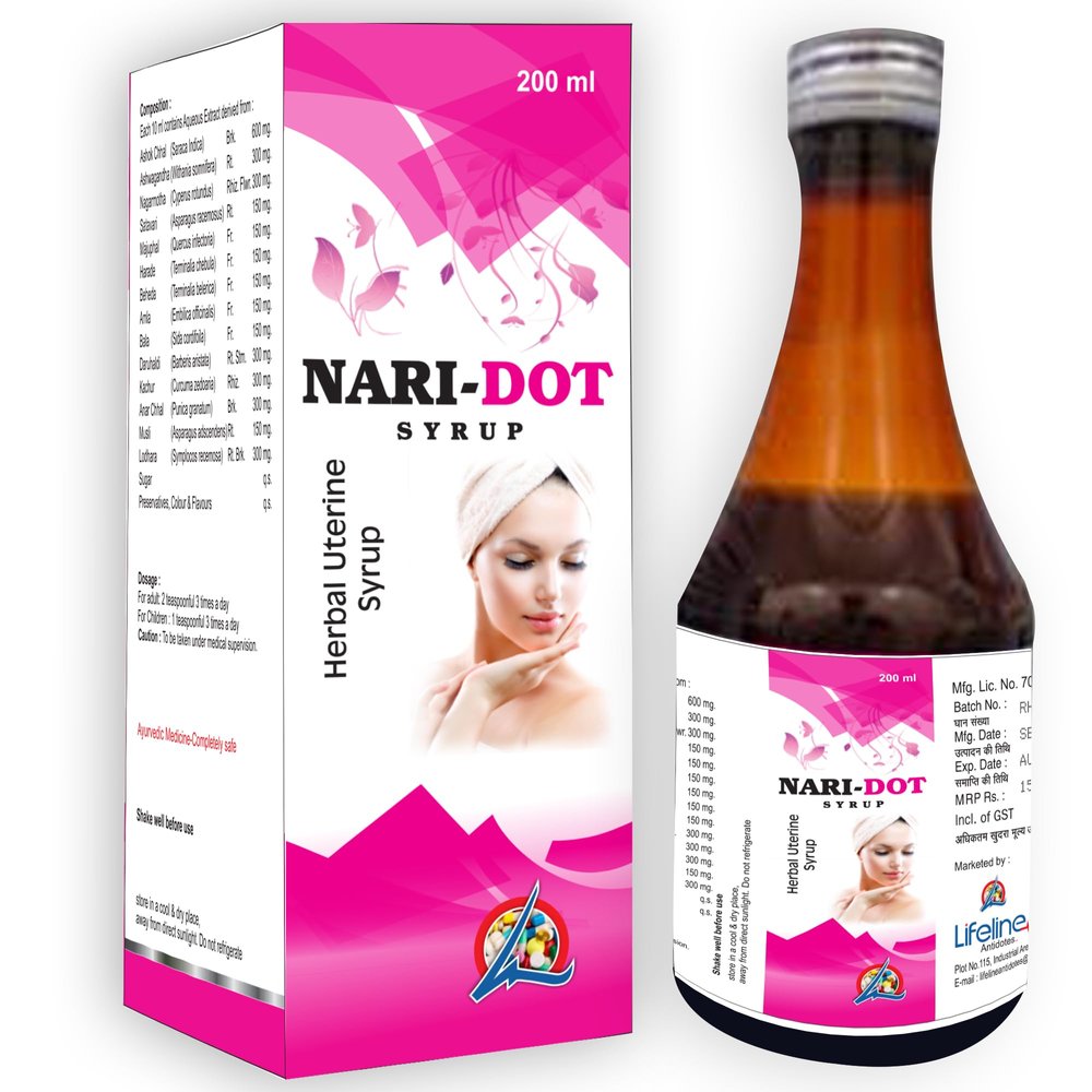 Nari Dot Herbal Syrup | Ayurvedic Uterine Tonic for Women I For PCOD & Irregular Periods | Control Hormonal Imbalance (200 ml (Pack of 1))