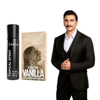 Bold Care EXTEND Non-Transferable Spray for Men (Pack of 1) - 50 ml + Bold Care 404 Super Ultra Thin Vanilla Flavored Condoms For Men - 10 Count (Pack of 1)