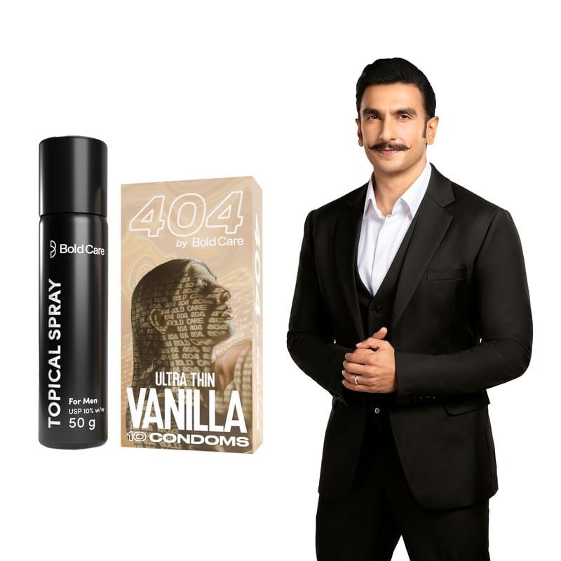 Bold Care EXTEND Non-Transferable Spray for Men (Pack of 1) - 50 ml + Bold Care 404 Super Ultra Thin Vanilla Flavored Condoms For Men - 10 Count (Pack of 1)