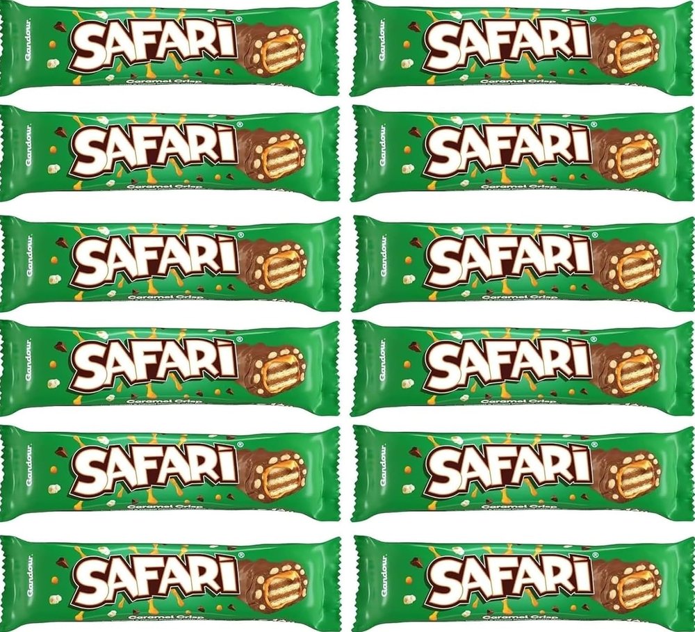 DECADENT FOODS Gandour Safari Caramel Crunch Milk Chocolate Crispy Bites Each 22 Gm (Pack Of 12)