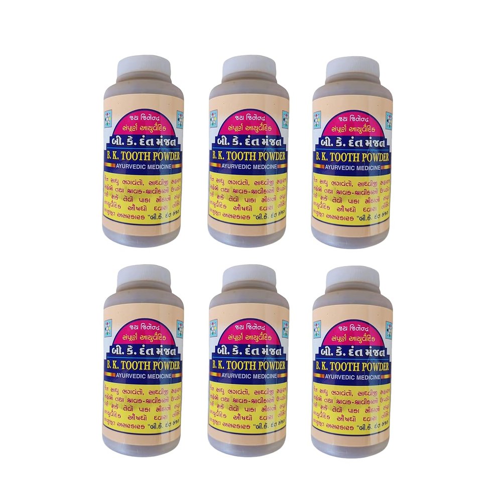 BK Dantmanjan Ayurvedic Tooth Powder, 6 Pack, 100 Grams Each