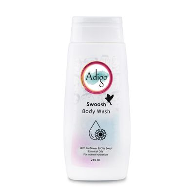 Adigo Swoosh Body Wash | Sunflower & Chia Seed Essential Oils | Paraben & SLS Free | Intense Hydration | Men & Women | 250 ml