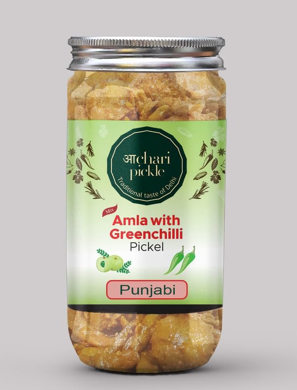 Amla With Greenchilli Pickle Punjabi(400 GM) Ghar Ka Achar