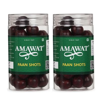 Amawat Paan Shots (300 gm; Pack of 2) (Instant Paan, Mouth Freshener, Mukhwas) Pan Flavor Candy | Paan Shots | Pan Laddu - Paan Candy
