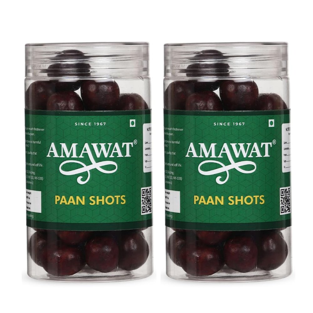 Amawat Paan Shots (300 gm; Pack of 2) (Instant Paan, Mouth Freshener, Mukhwas) Pan Flavor Candy | Paan Shots | Pan Laddu - Paan Candy