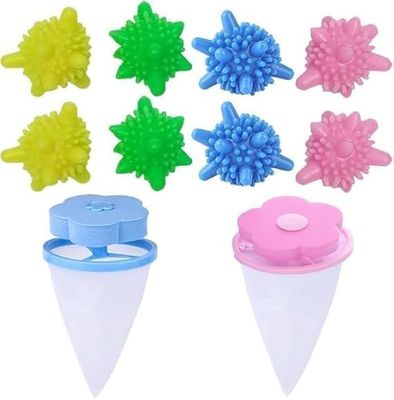 OTIPORTER Washing Machine Hair Filter Cleaning Mesh Bag Silicone Washing Machine Dryer Laundry Ball Washing BallTangle-Free and Cleaning Power Washer Balls (2 Pcs Filter Bag 10 Pcs Ball)