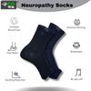 Compression Socks | Bamboo Cotton | Open Toe| Women & Men | Nano Compression Socks for Neuropathy | Arch Support | Ankle & Foot Swelling | Black, Navy Blue | Pack of 2 view 2