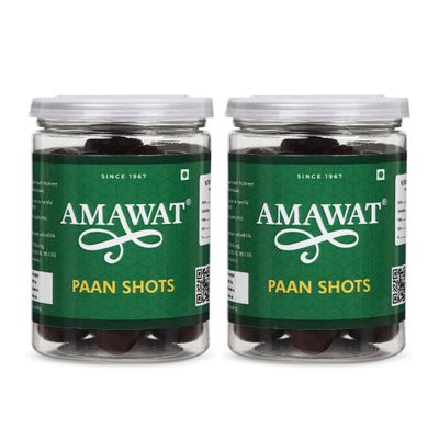 Amawat Paan Shots (200 gm; Pack of 2) (Instant Paan, Mouth Freshener, Mukhwas) Pan Flavor Candy | Paan Shots | Pan Laddu - Paan Candy