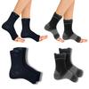 Compression Socks | Bamboo Cotton | Open Toe| Women & Men | Nano Compression Socks for Neuropathy | Arch Support | Ankle & Foot Swelling | Black, Black | Pack of 2 view 1