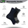Compression Socks | Bamboo Cotton | Open Toe| Women & Men | Nano Compression Socks for Neuropathy | Arch Support | Ankle & Foot Swelling | Black, Black | Pack of 2 view 2