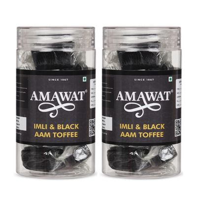 AMAWAT Imli & Black Aam Papad Toffee (200gm; Pack of 2)| Tamarind Khatti Meethi Toffee | Black Aam Papad Candy |Tasty Fruit Candy Jelly For Kids And Your Family