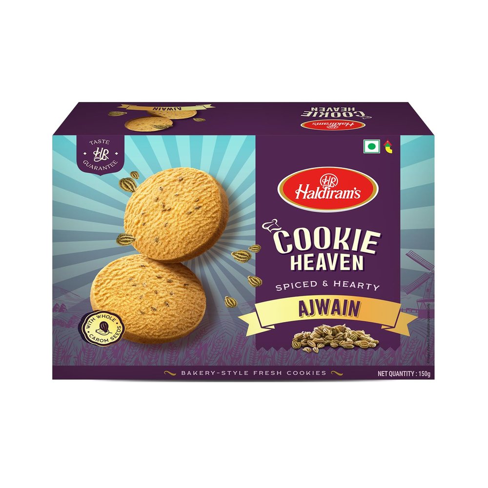 Haldiram's Cookie Heaven: Ajwain Cookies (Pack Of 10-150 g)
