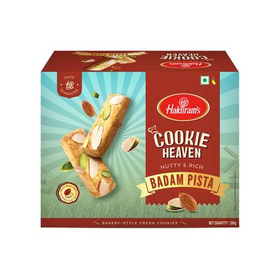 Haldiram's Cookie Heaven: Badam Pista Cookies (Pack Of 6-200g Each)