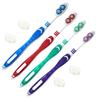 ALAZCO 4pc Adult Medium Bristles Toothbrush with Caps Comfort Hold Deep Clean Cheek & Tongue Cleaner Round Circular with Caps Travel TSA Approved Cyclone Style view 1