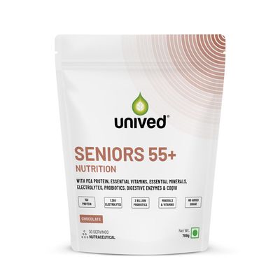 Unived Seniors 55+ Nutrition Blend - 15g Pea Protein, Essential Vitamins, Probiotics, CoQ10, Sugar-Free - Supports Muscle Health, Immune Function & Vitality for Older Adults