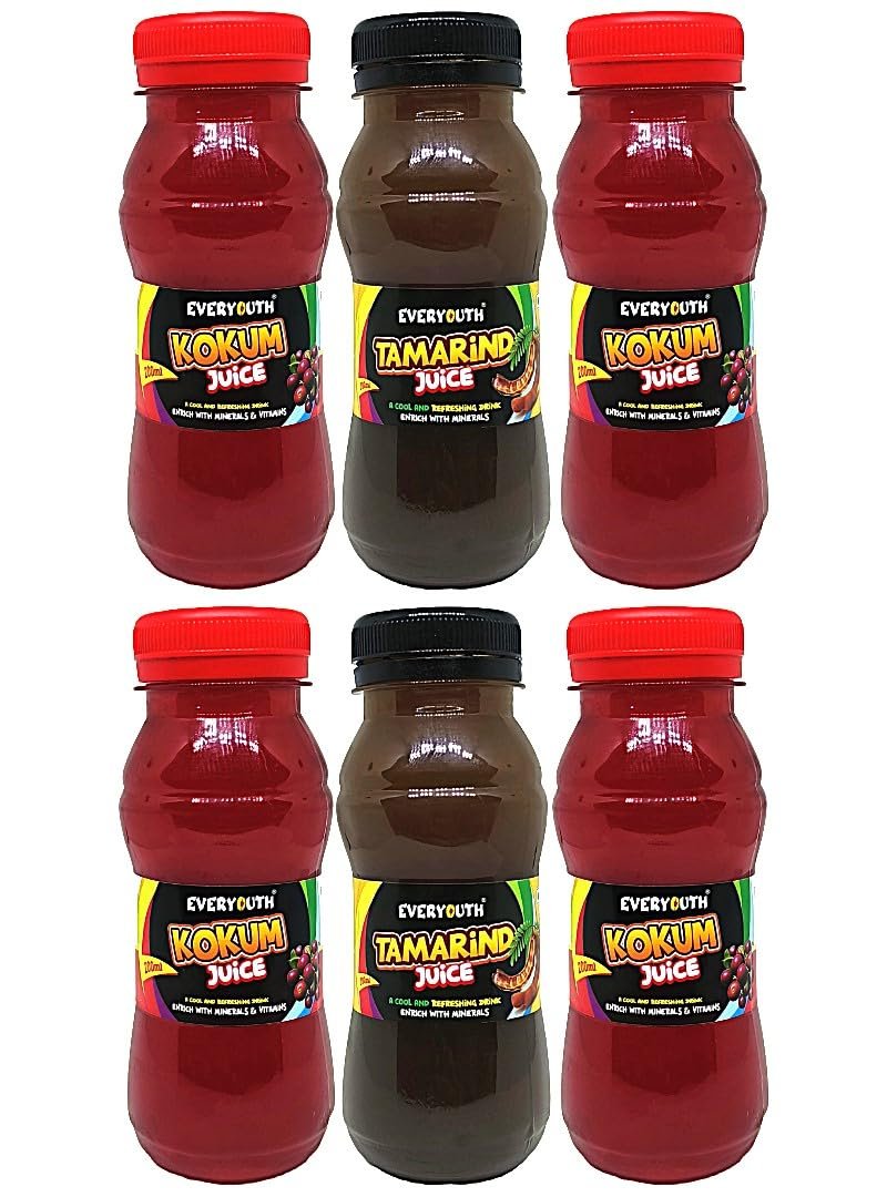 Everyouth Tangy Bliss Tamarind & Kokum Juice, Pack of 6, 200ml Each