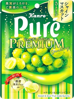 Kanro Pure Gummy Premium Shine Muscat Sparkling 54g | Pack of 2 | Made in Japan