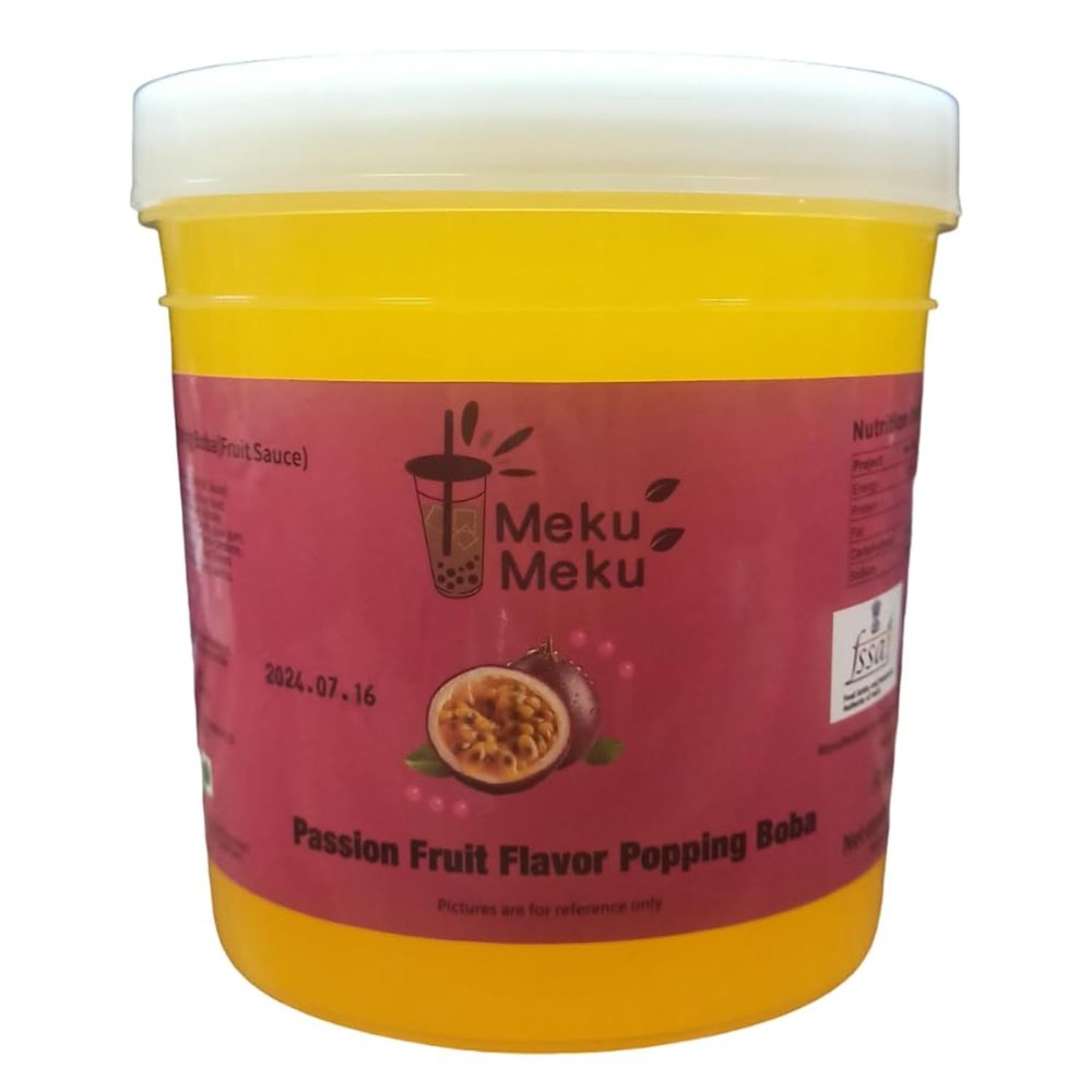COUGAR Meku Meku Popping Boba Delicious Passion Fruit Flavour Juice 1.3kg (Imported)