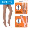 EZYFIT Imported Class II Cotton Compression Stockings Above Knee for Varicose Veins | Varicose Veins Stockings For Men and Women | 22-35mm/Hg (2X-Large) view 2