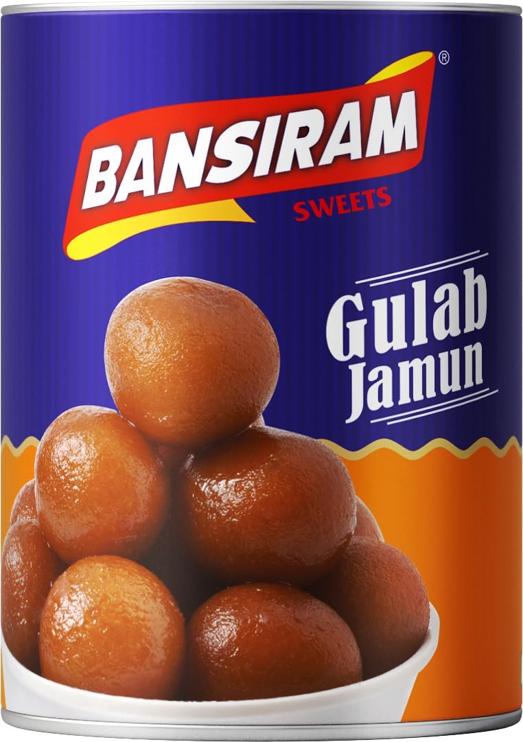 Bansiram Gulab Jamun  Traditional Indian Sweet Mithai | Soft, Juicy & Delicious | Ready-to-Eat Dessert | Perfect for Festivals, Celebrations & Gifting | 1 Kg Tin