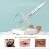 Eyebrow Scissors and Nose Hair Trimmer for Men Women, Professional Mini Scissors for Facial Hair, Eyelashes. Beard Scissors, Safety Scissors, Stainless Steel Curved and Rounded Scissors Set view 2